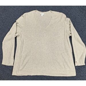 J.JILL Silk & Cotton Sweater in Heather Oatmeal Sz Petite X-Large